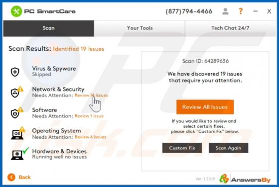 PC SmartCare Unwanted Application