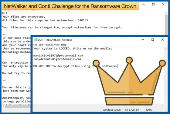 NetWalker and Conti Challenge for the Ransomware Crown