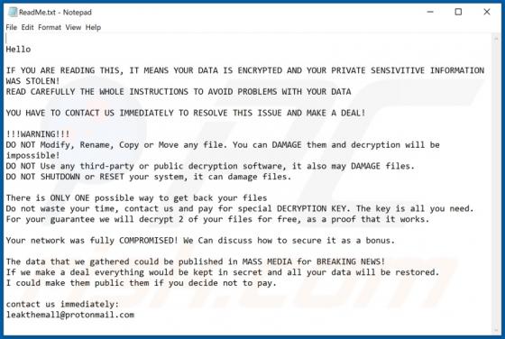 LeakTheMall Ransomware
