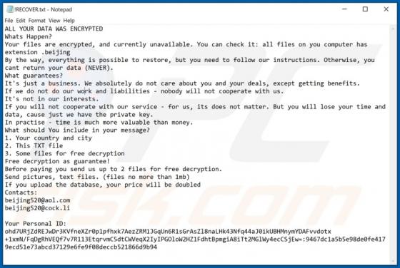 Beijing Ransomware