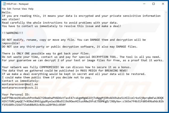Montana Ransomware