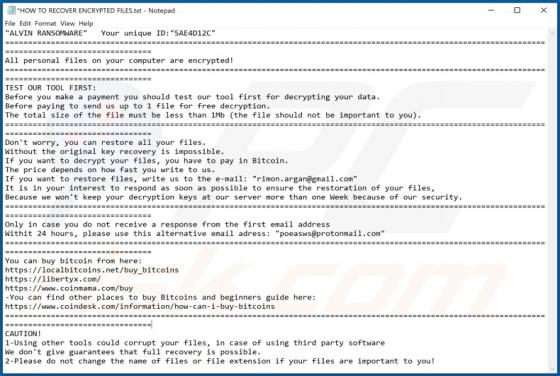 ALVIN Ransomware