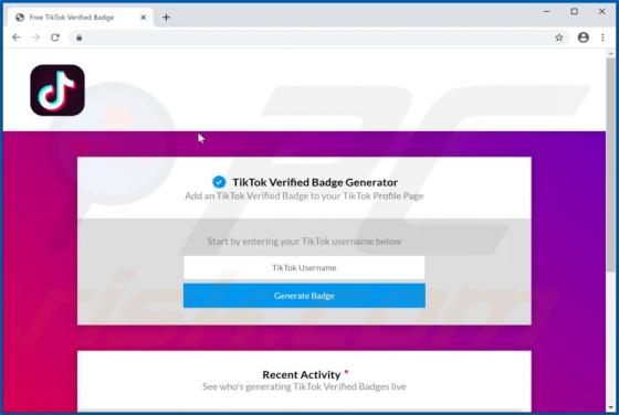 TikTok Verified Badge Generator Scam