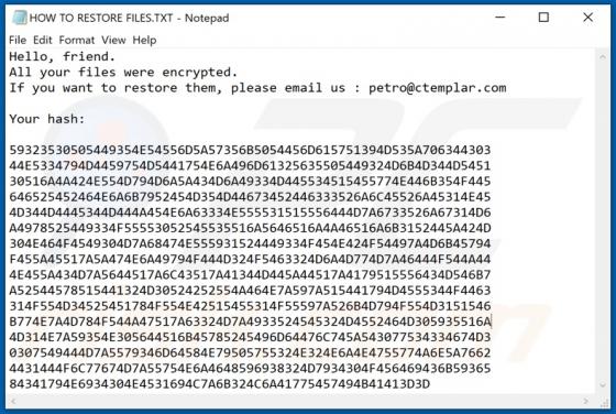 RegretLocker Ransomware