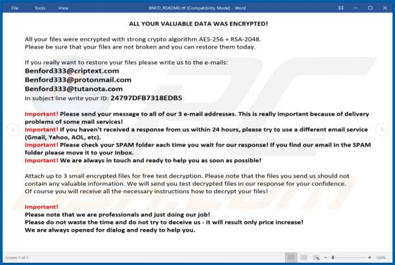 BNFD Ransomware