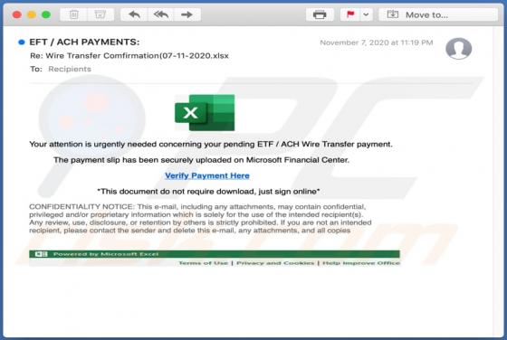Wire Transfer Email Scam