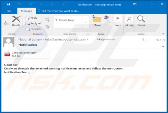 National Lottery Email Scam