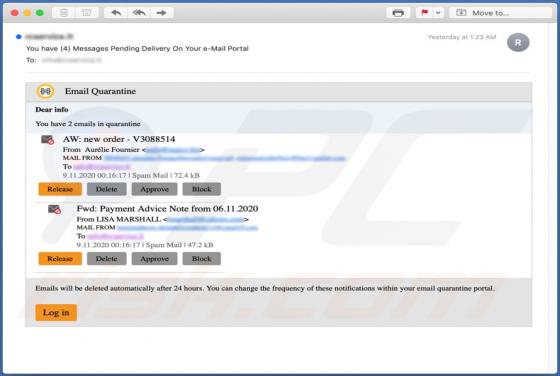 Email Quarantine Scam