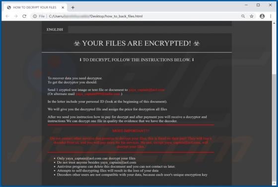 YAYA Ransomware