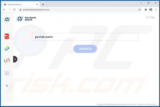 TopSportsSearch Browser Hijacker