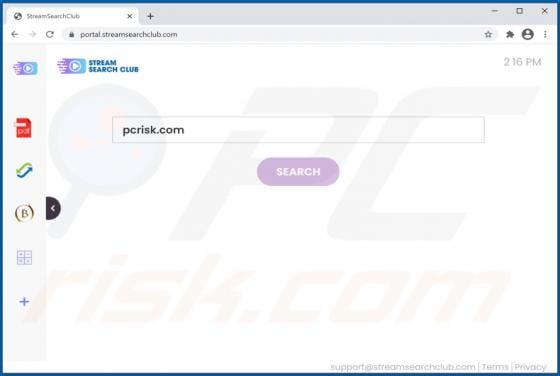 StreamSearchClub Browser Hijacker