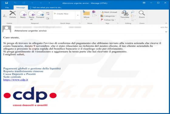 CDP Email Virus