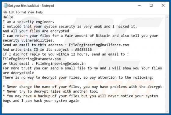 FileEngineering Ransomware