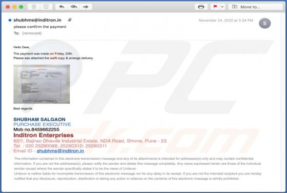 Inditron Enterprises Email Virus