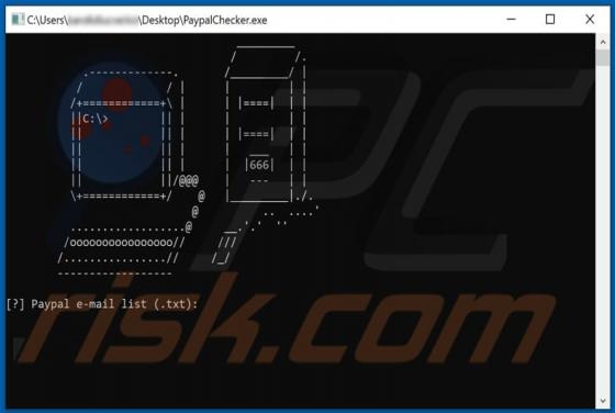 Fake Paypal Account Checker Malware