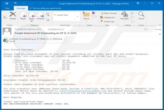 MSC Email Virus