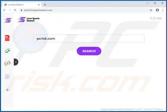 LoveSportsSearch Browser Hijacker