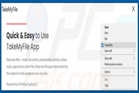 TakeMyFile Unwanted Application
