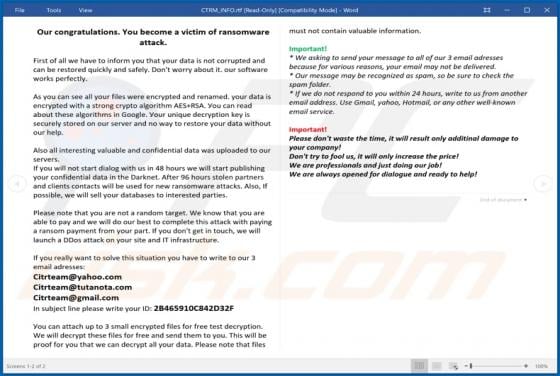 CTRM Ransomware