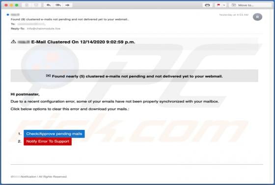 E-Mail Clustered Email Scam