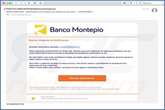 Banco Montepio Email Scam