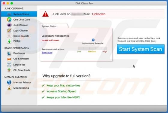 Disk Clean Pro Unwanted Application (Mac)