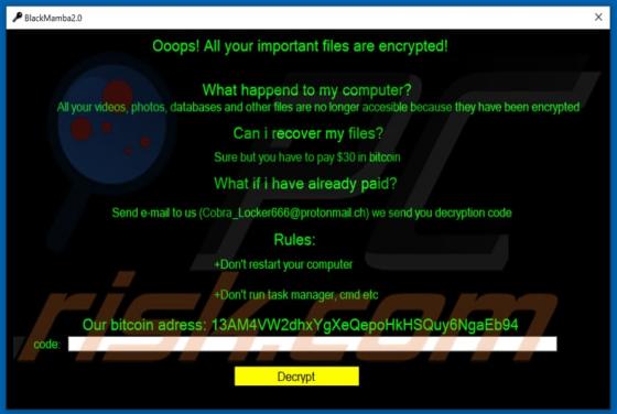 BlackMamba Ransomware