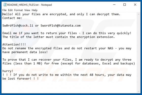 Hrdhs Ransomware