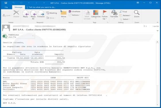 BRT Email Virus
