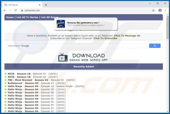 O2tvseries.com Suspicious Website
