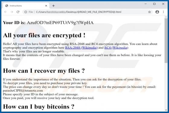 Parasite Ransomware