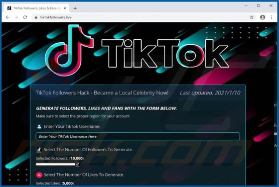 TikTok Followers Hack Scam