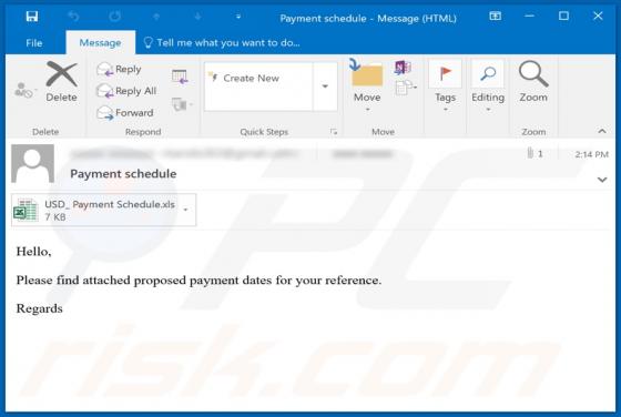 Payment Schedule Email Virus