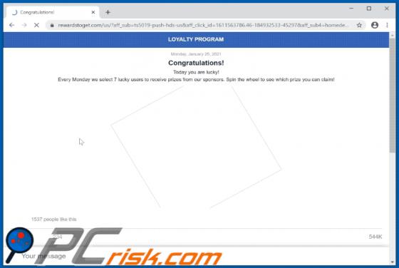 Spin The Wheel POP-UP Scam