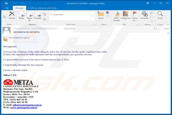 METZA Email Virus