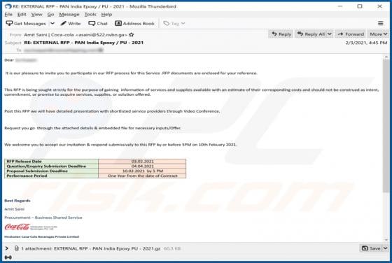 Coca Cola Email Virus