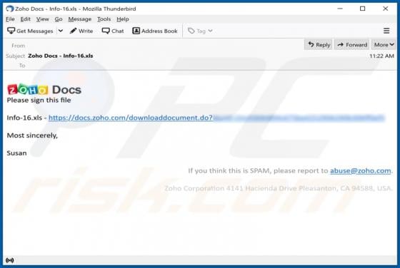 Zoho Email Virus
