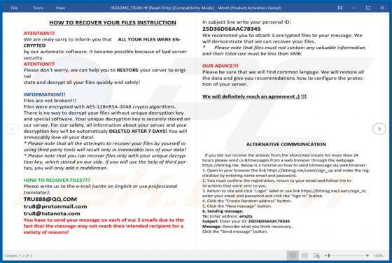 TRU8 Ransomware