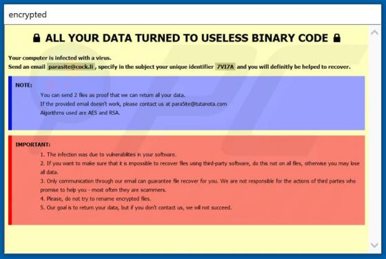 Paras1te Ransomware