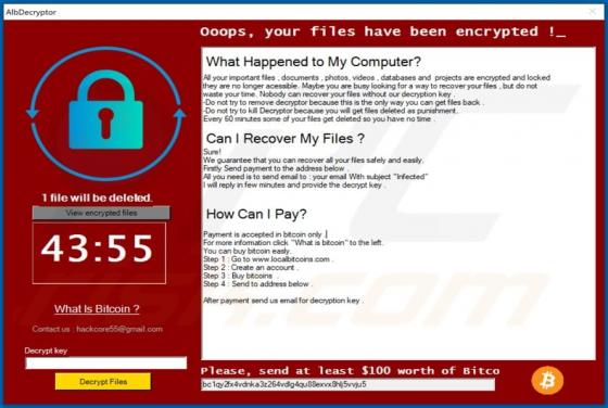 AlbDecryptor Ransomware
