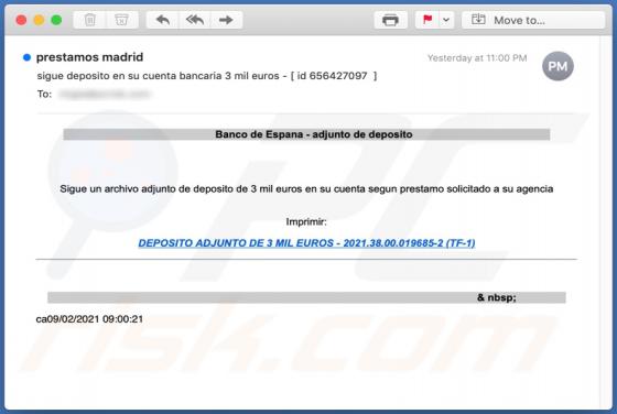 Banco De Espana Email Scam