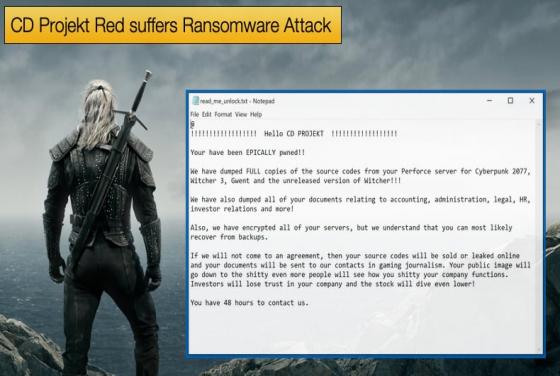 CD Projekt Red suffers Ransomware Attack