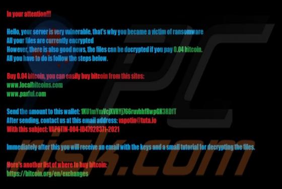 VaPo Ransomware