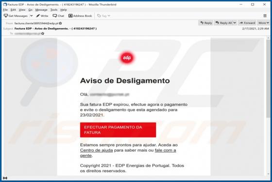 Energias de Portugal (EDP) Email Virus