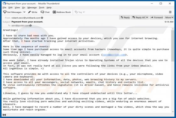 I Have To Share Bad News With You Email Scam