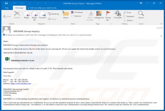 KROHNE Email Virus