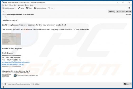 All Best Logistics Email Virus