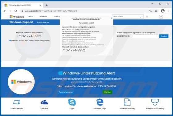 WIN-8x0007 Error POP-UP Scam