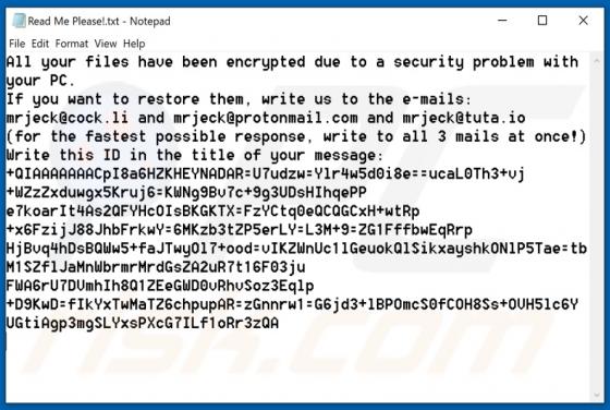MrJeck Ransomware