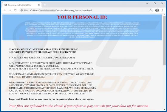 Perfection Ransomware